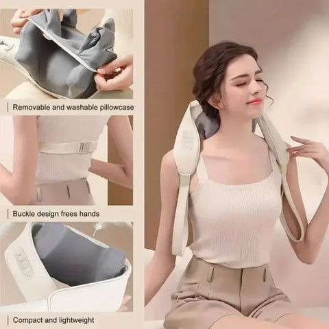 Neck and Shoulder Massage Shawl – 6D Heating & Kneading Wearable Massager - Himpall