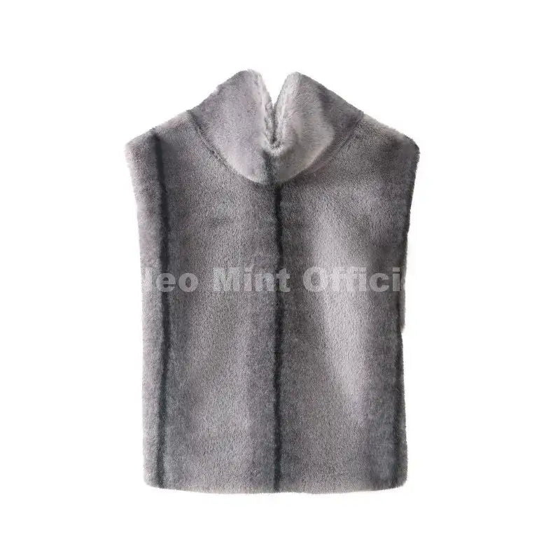 Neo Mint 2025 Brand Fashion Faux Fur Sable Vest Crop Top Autumn Winter Turtleneck Eco Mink Fur Tank Tops Sleeveless