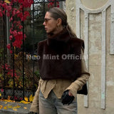 Neo Mint 2025 Brand Fashion Faux Fur Sable Vest Crop Top Autumn Winter Turtleneck Eco Mink Fur Tank Tops Sleeveless