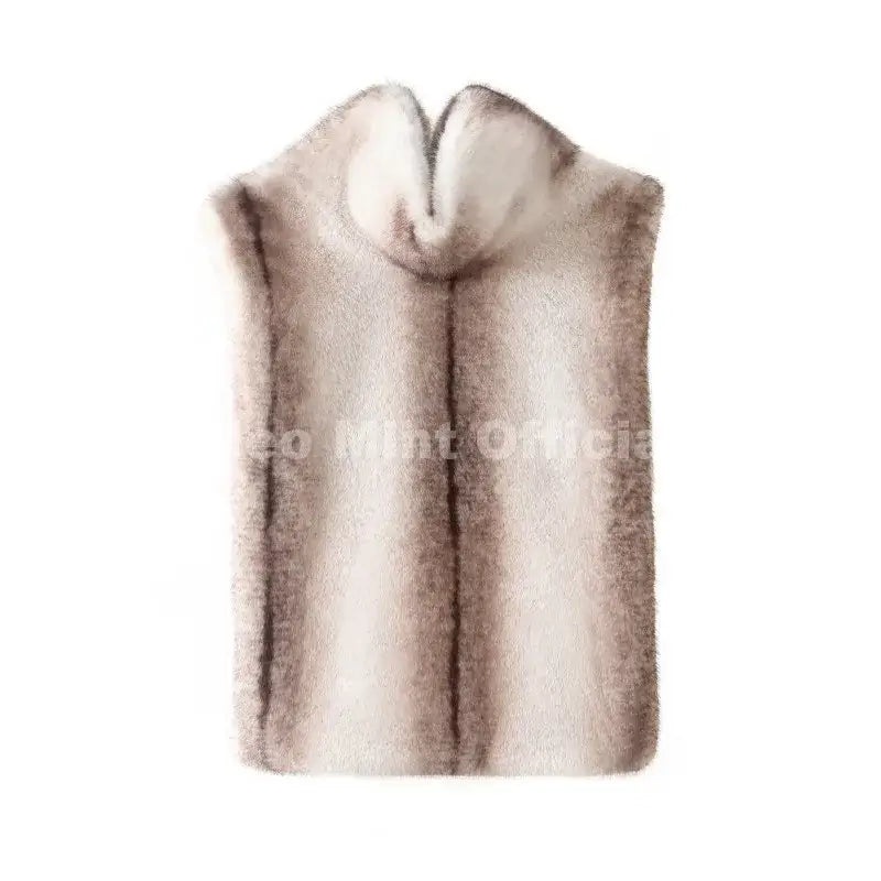 Neo Mint 2025 Brand Fashion Faux Fur Sable Vest Crop Top Autumn Winter Turtleneck Eco Mink Fur Tank Tops Sleeveless