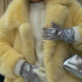 Neo Mint Women Winter 2024 High Quality Luxury Faux Fur Coat Thicken Warm Overcoat Outerwear Hot Girls Solid Long Fox