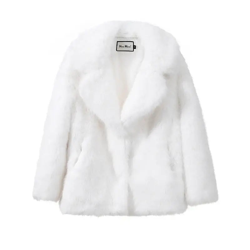 Neo Mint Women Winter 2024 High Quality Luxury Faux Fur Coat Thicken Warm Overcoat Outerwear Hot Girls Solid Long Fox