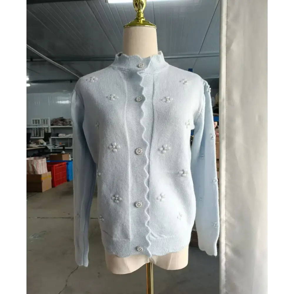 Neploe Simple Fashion Commuter Loose Deading Cardigan Korea All-match Warm Flower Fungus Knitted Winter French Style