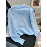 Neploe Simple Fashion Commuter Loose Deading Cardigan Korea All-match Warm Flower Fungus Knitted Winter French Style