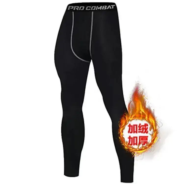 New 2-pieces Winter Warm Men Underwear Set Fleece Thermal Undershirts Long Johns Compression Tights Fitness Sports