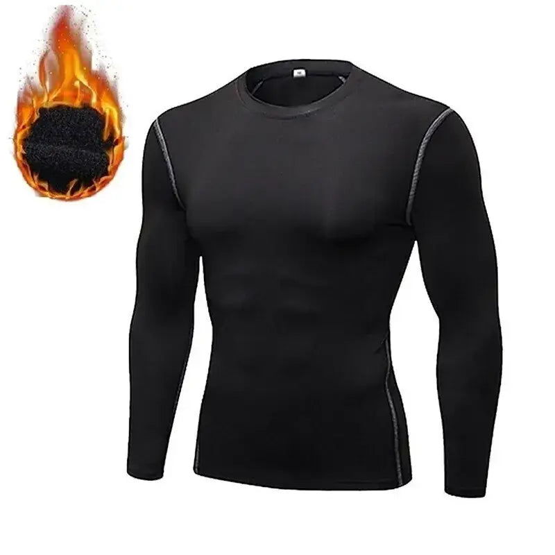 New 2-pieces Winter Warm Men Underwear Set Fleece Thermal Undershirts Long Johns Compression Tights Fitness Sports