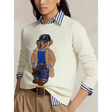 New 2024 Autumn Winter Pullover Sweater Women Cashmere Knitwear Tops Bear Print Warm Pullovers Korean Fashion Chic