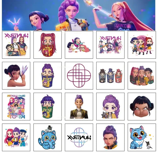 New 20pcs/set Cartoon Kpop Demon Hunters Rumi Kang Temporary Tattoo Sticker Rumi Tattoo Sticker Demonizing For Party