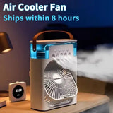 New 3 In 1 Fan AIr Conditioner Household Mini Air Cooler LED Night Light Portable Humidifier Air Adjustment Fan Office