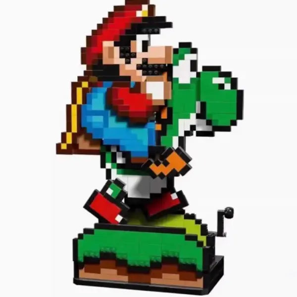 New 71438 Building Block Set - Super Mario World: Mario & Yoshi 3D Puzzle Model - Creative Building Toy for Kids &