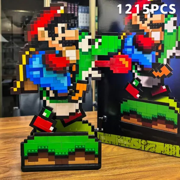 New 71438 Building Block Set - Super Mario World: Mario & Yoshi 3D Puzzle Model - Creative Building Toy for Kids &