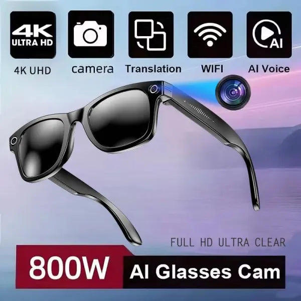 New 800W Camera AI Glasses Men Color-Changing Smart Translation Glasses Photo Video Recording Waterproof Call Smart