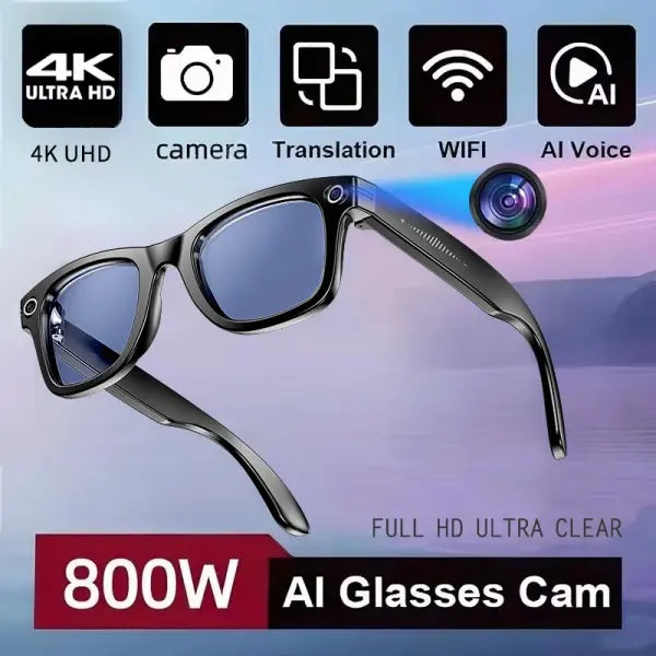 New 800W Camera AI Glasses Men Color-Changing Smart Translation Glasses Photo Video Recording Waterproof Call Smart