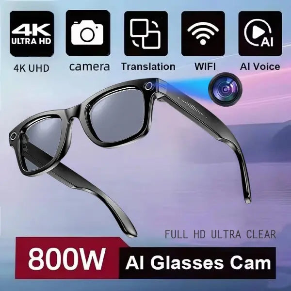 New 800W Camera AI Glasses Men Color-Changing Smart Translation Glasses Photo Video Recording Waterproof Call Smart