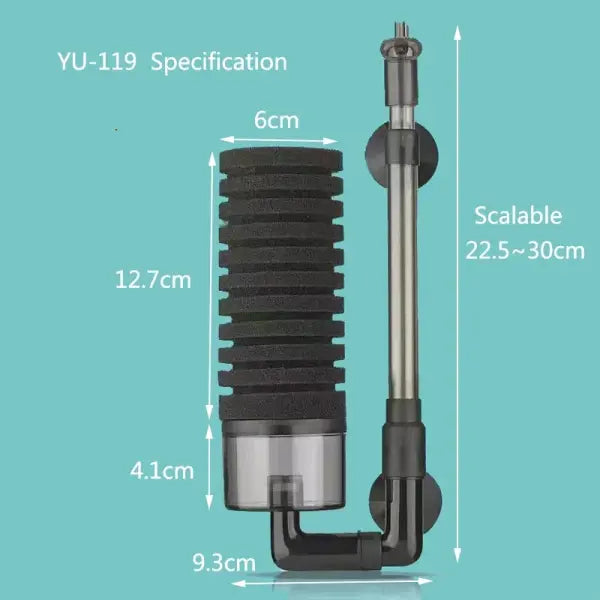 New Biochemical Sponge Filter: Air-Driven Bio-Foam Skimmer & Filter for Fish Tanks - YU-119 Filter