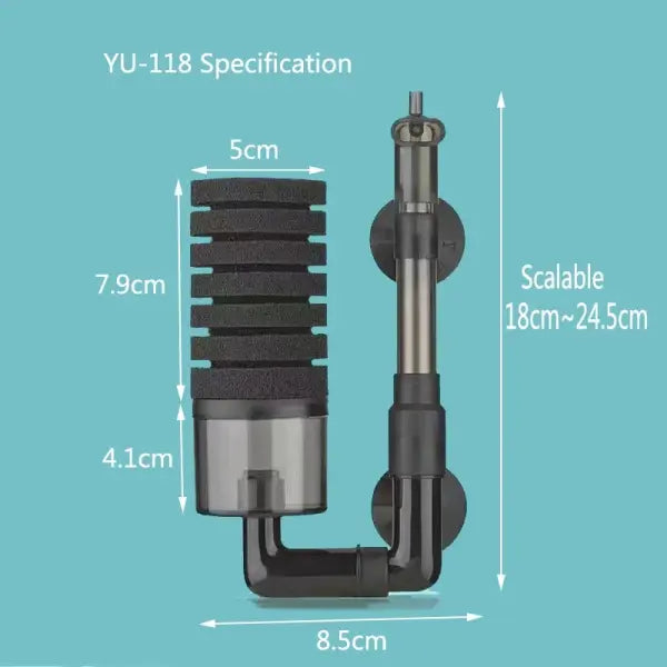 New Biochemical Sponge Filter: Air-Driven Bio-Foam Skimmer & Filter for Fish Tanks - YU-118 filter