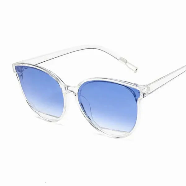 Vintage Metal Fashion Sunglasses UV400 Protection - 2 Trans Blue / As Picture