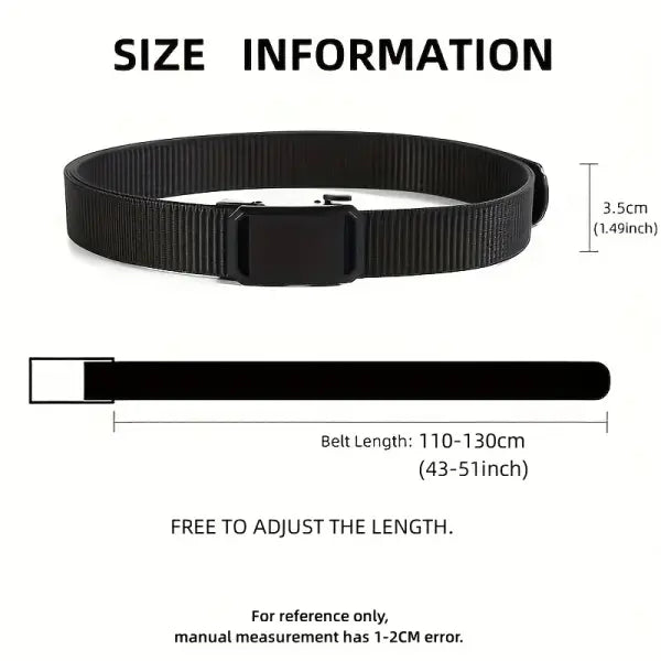 New Automatic Buckle Belt Canvas Tactical Workwear Casual Outdoor Military Training Pants Belt For Men
