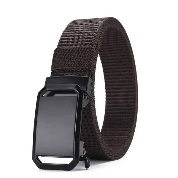 New Automatic Buckle Belt Canvas Tactical Workwear Casual Outdoor Military Training Pants Belt For Men - light brown