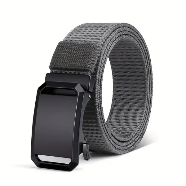 New Automatic Buckle Belt Canvas Tactical Workwear Casual Outdoor Military Training Pants Belt For Men - GRAY / 120cm