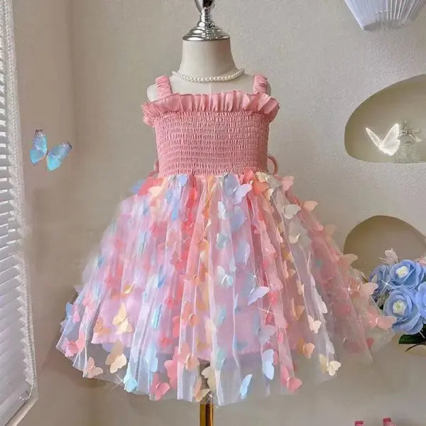 Baby Girls Birthday Party Dress – Summer Butterfly Wings Toddler Costume