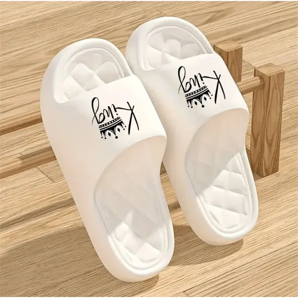 Tikp Choice Autumn Shoes Type EVA Soft Lightweight Slippers - White-Black / 42-43