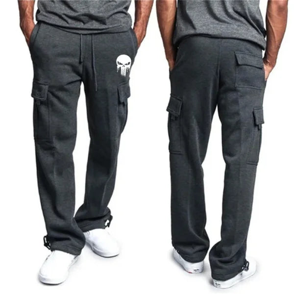 New Casual Men’s Fitness Sweatpants – Elastic Waist Drawstring Sports Pants with Pockets - Dark Grey / 3XL