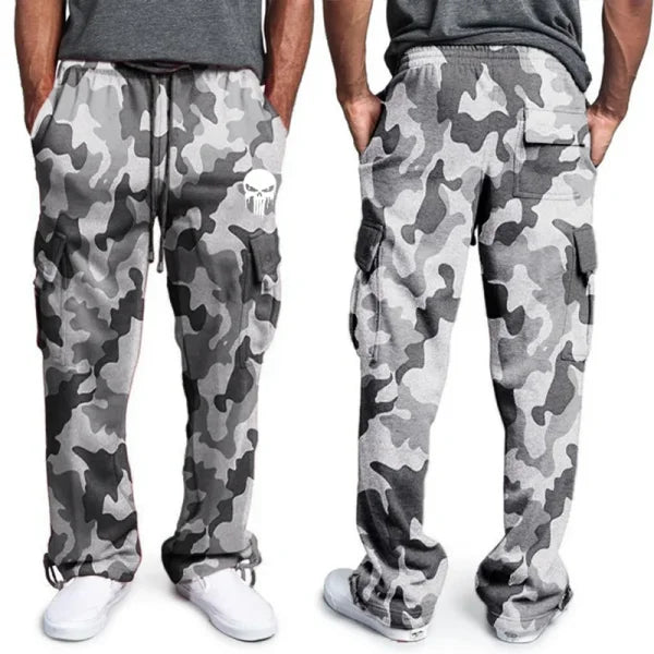 New Casual Men’s Fitness Sweatpants – Elastic Waist Drawstring Sports Pants with Pockets - CamouflageGrey / 4XL