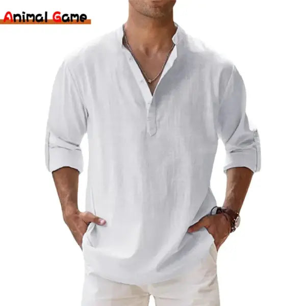 Cotton Linen Casual Shirts Four Seasons Breathable Everyday Wear