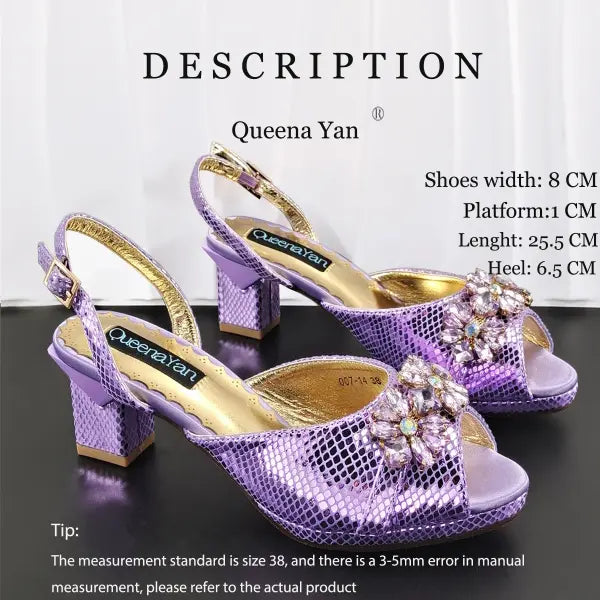 Lilac Peep Toe Italian Design Pumps 6.5cm Heel Party Set