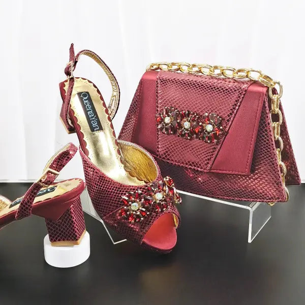 Lilac Peep Toe Italian Design Pumps 6.5cm Heel Party Set - Wine / 43 / China Mainland
