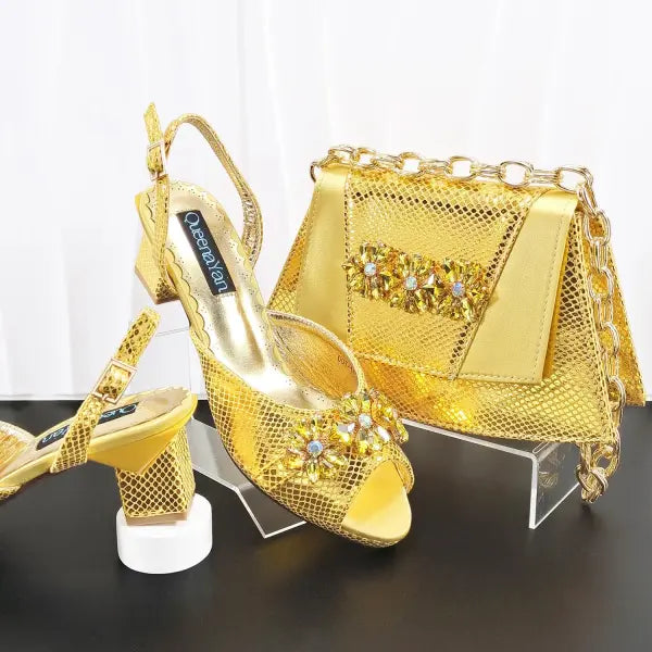 Lilac Peep Toe Italian Design Pumps 6.5cm Heel Party Set - Yellow / 43 / China Mainland