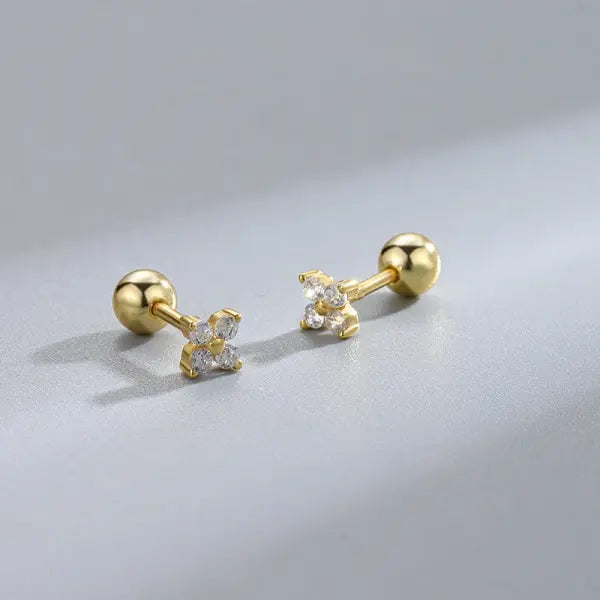 Heart Stud Earrings for Women – Hypoallergenic Screw Back Cartilage Helix Piercing Jewelry Gift - AED18-5g / 1 Pair