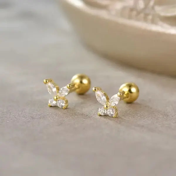 Heart Stud Earrings for Women – Hypoallergenic Screw Back Cartilage Helix Piercing Jewelry Gift - AED18-10 / 1 Pair