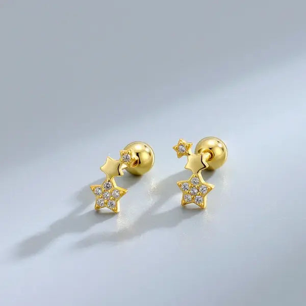Heart Stud Earrings for Women – Hypoallergenic Screw Back Cartilage Helix Piercing Jewelry Gift - AED18-3g / 1 Pair