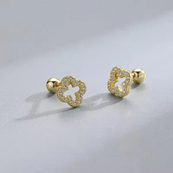 Heart Stud Earrings for Women – Hypoallergenic Screw Back Cartilage Helix Piercing Jewelry Gift - AED18-7 / 1 Pair