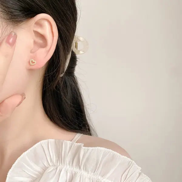 Heart Stud Earrings for Women – Hypoallergenic Screw Back Cartilage Helix Piercing Jewelry Gift