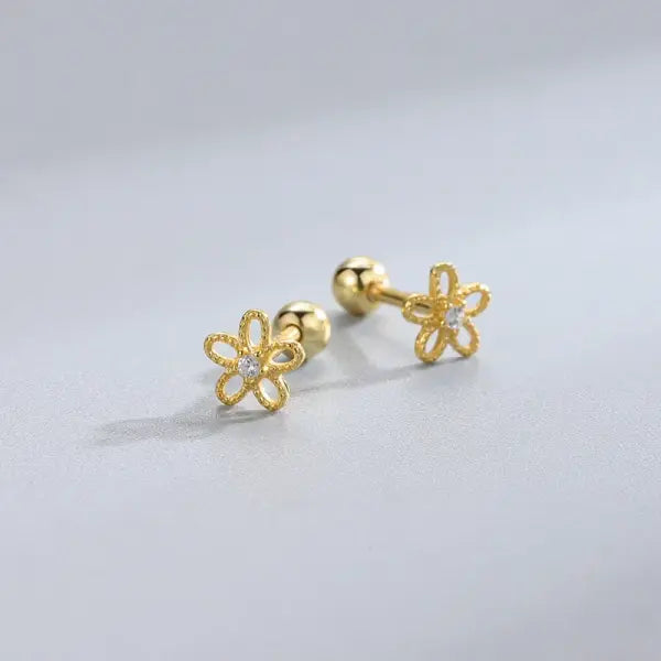Heart Stud Earrings for Women – Hypoallergenic Screw Back Cartilage Helix Piercing Jewelry Gift - AED18-4g / 1 Pair