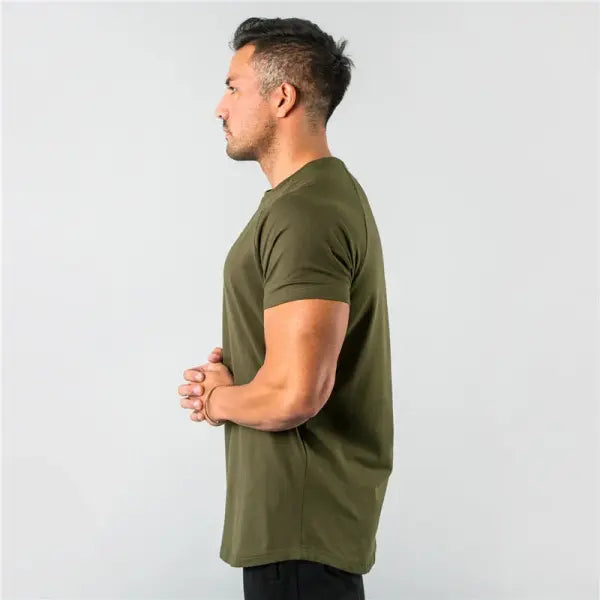 New Fashion Plain Tops Tees Fitness Mens T Shirt Short Sleeve Muscle Joggers Bodybuilding Tshirt Male Gym Clothes Slim