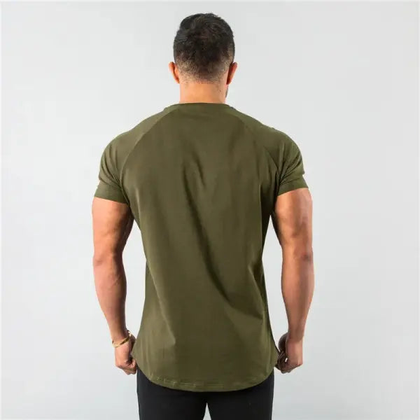 New Fashion Plain Tops Tees Fitness Mens T Shirt Short Sleeve Muscle Joggers Bodybuilding Tshirt Male Gym Clothes Slim