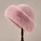 New Fluffy Fur Bucket Hat For Women Plush Fisherman Hat Warm Women’s Winter Hat Thicken Cold Snowy Day Panama Cap
