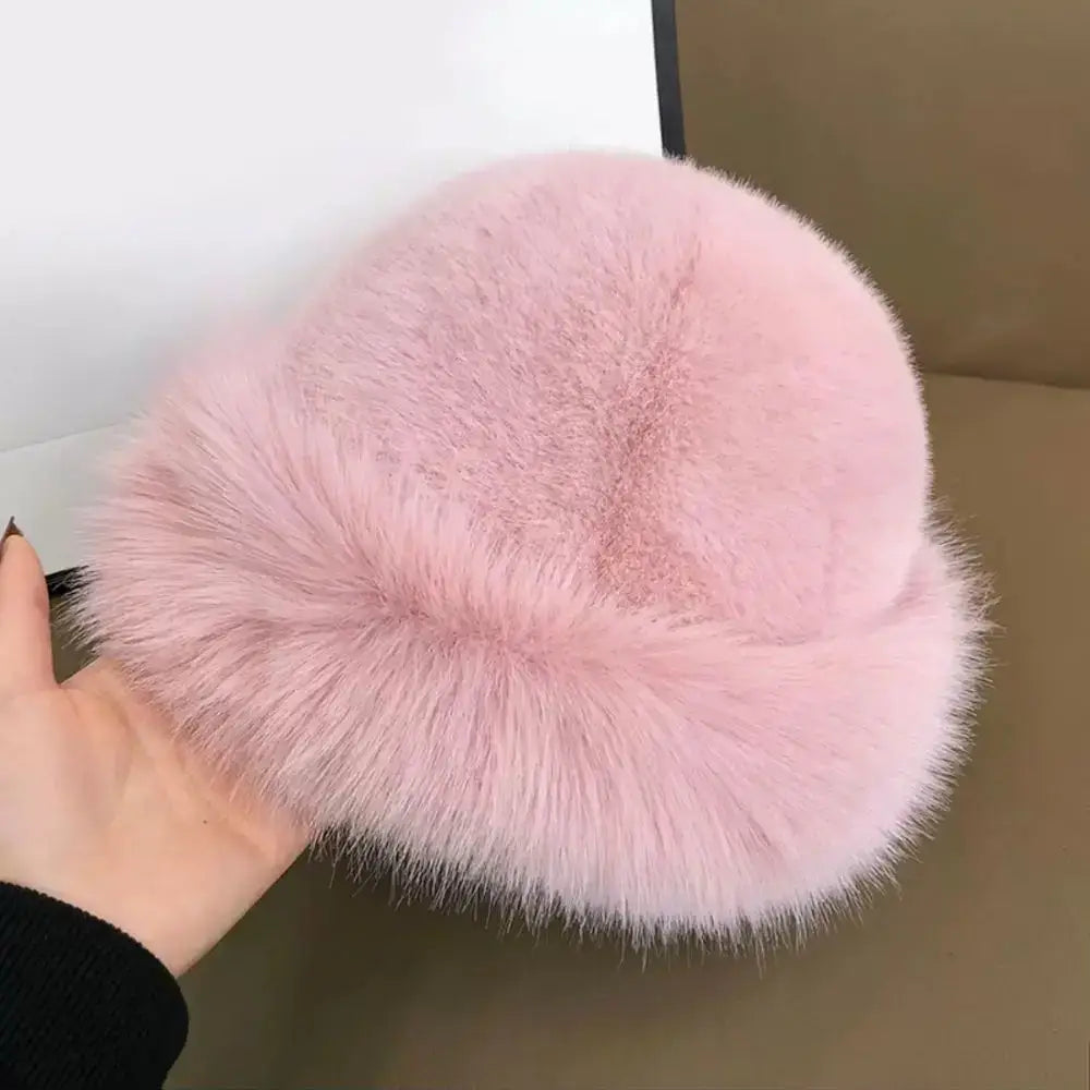 New Fluffy Fur Women’s Winter Hat Warm Ear Protection Snow Ski Cap Female Faux Fox Fur Bomber Hat Windproof Russian Hat
