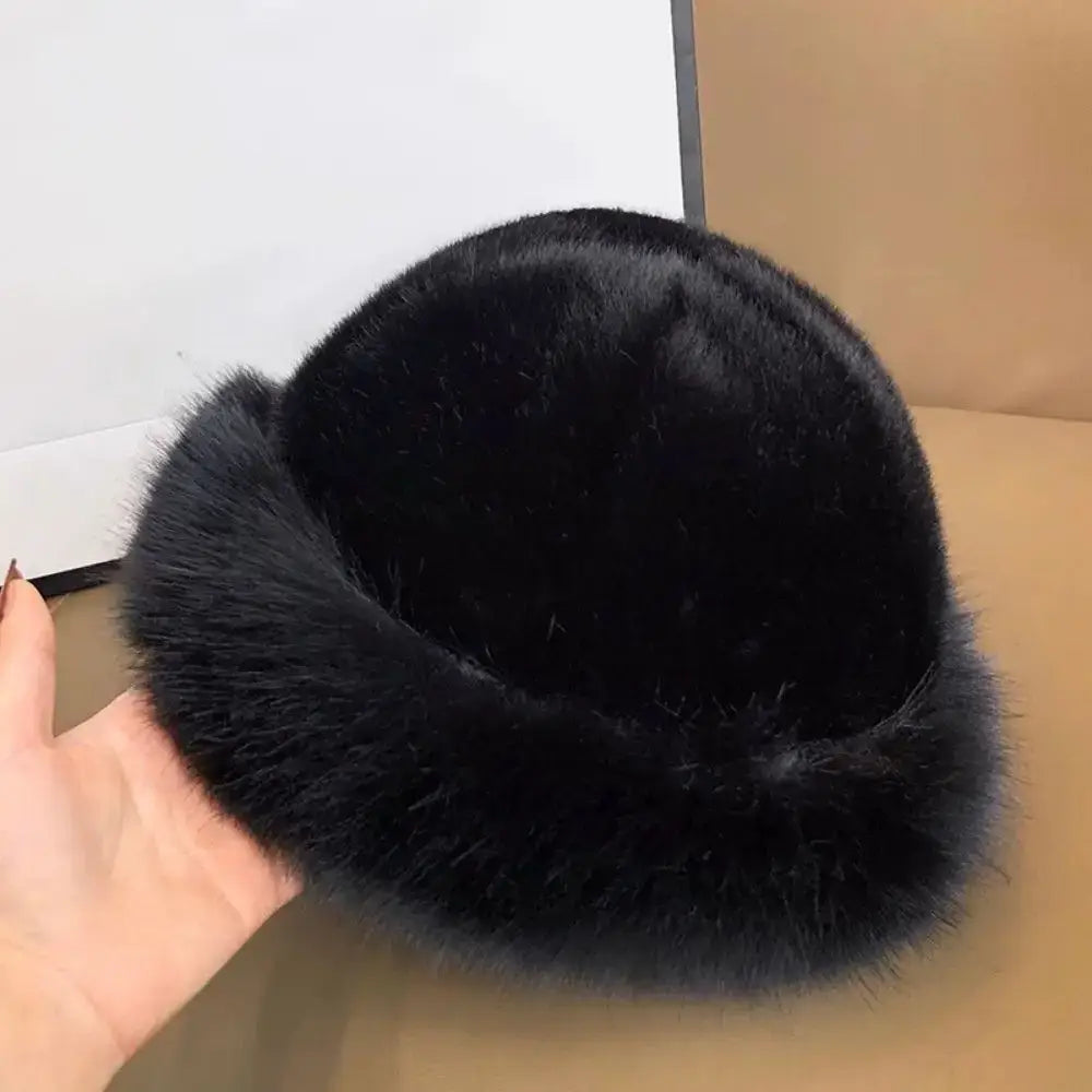 New Fluffy Fur Women’s Winter Hat Warm Ear Protection Snow Ski Cap Female Faux Fox Fur Bomber Hat Windproof Russian Hat