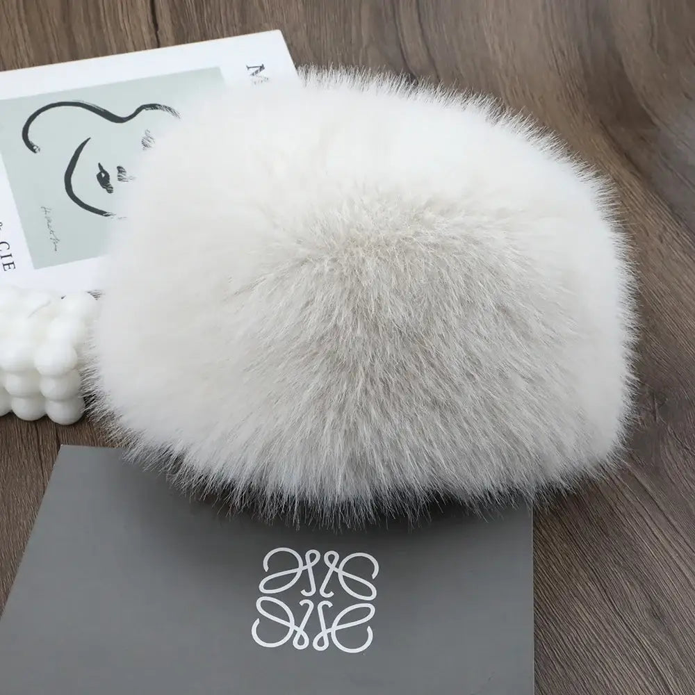 New Fluffy Fur Women’s Winter Hat Warm Ear Protection Snow Ski Cap Female Faux Fox Fur Bomber Hat Windproof Russian Hat