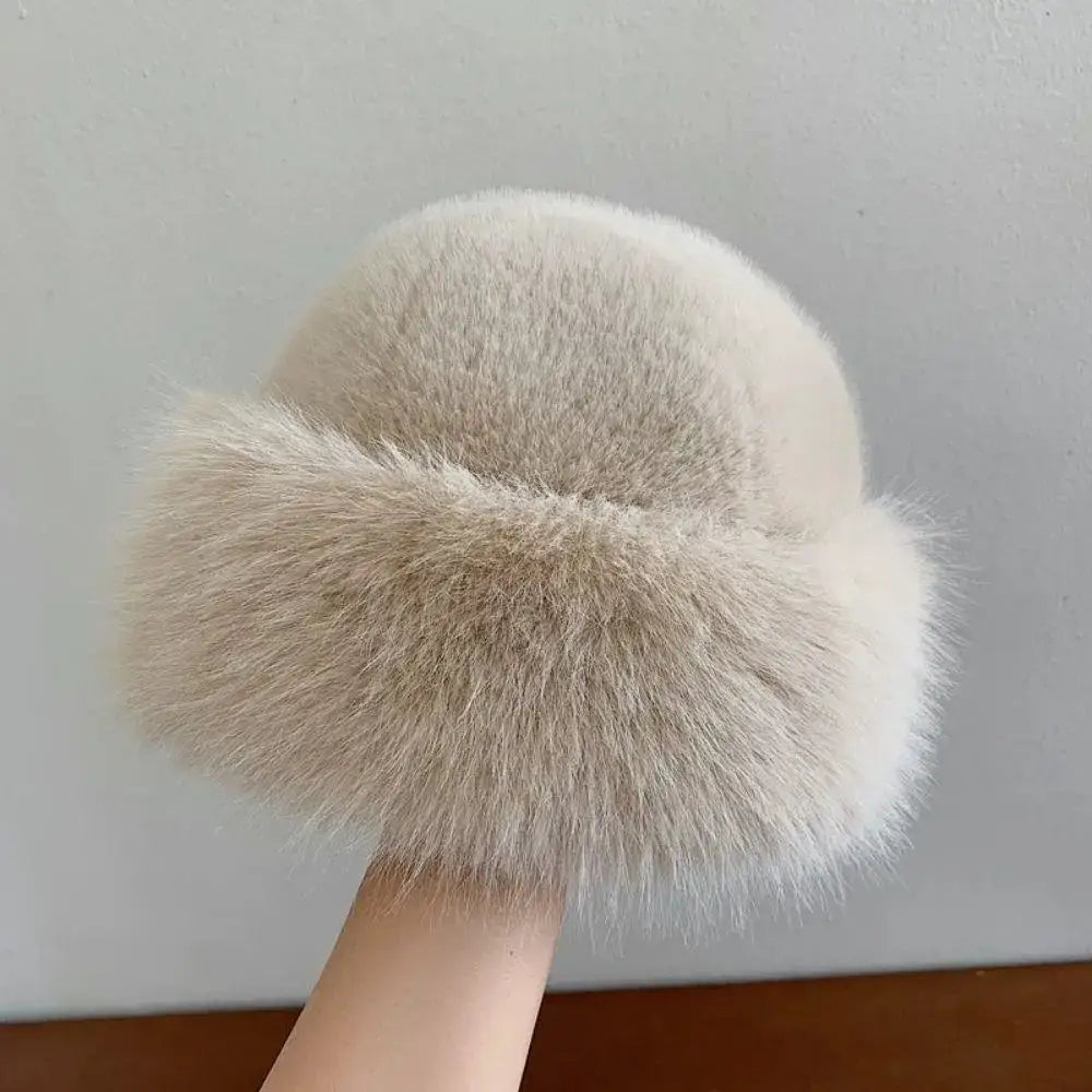 New Fluffy Fur Women’s Winter Hat Warm Ear Protection Snow Ski Cap Female Faux Fox Fur Bomber Hat Windproof Russian Hat