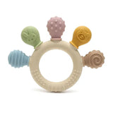 New hand multicolor Silicone Baby Ring Teether Anxiety Teething Toys 0-12 Months Chew Beads Sensory Gum Relief Soother