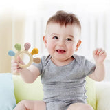 New hand multicolor Silicone Baby Ring Teether Anxiety Teething Toys 0-12 Months Chew Beads Sensory Gum Relief Soother