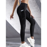 New High Waist Women’s Leggings Stretch Yoga Pants Tights With Pockets Push Up Fitness Running Sportswear Solid Color