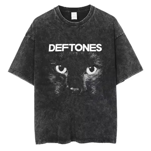 New Hip Hop Deftones Washed Short sleeved round neck Y2k Tshirt Men Clothing New in Top & Tees Mens T-Shirt Camisetas