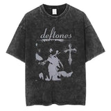 New Hip Hop Deftones Washed Short sleeved round neck Y2k Tshirt Men Clothing New in Top & Tees Mens T-Shirt Camisetas